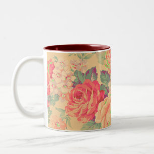 Shabby Chic  Roos Floral Tweekleurige Koffiemok