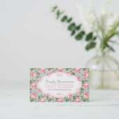 Shabby & Chic Roos Floral Visitekaartje (Staand voorkant)