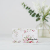 Shabby Chic Roos Floral Visitekaartje (Staand voorkant)