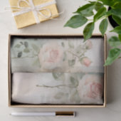 Shabby Chic Roos Frans script Tissuepapier (Geschenk)