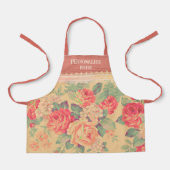 Shabby Chic Roos Gepersonaliseerd Schort (Voorkant)