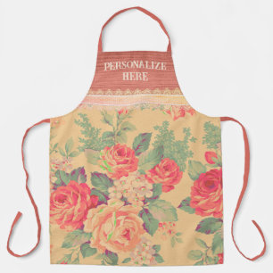 Shabby Chic  Roos Gepersonaliseerd Schort