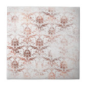 Shabby Chic Roos Gold Damask Tegeltje (Voorkant)