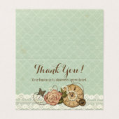 Shabby Chic Roos  juwelen Hartelijk dank Kaart (Buitenkant ongevouwen)