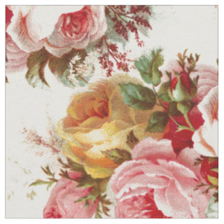 Shabby Chic Roos Pattern Fabric Stof