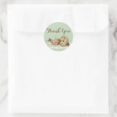 Shabby Chic Roos rustieke Boutique Dank je Ronde Sticker (Tas)