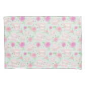 Shabby Chic Roos Tea Cups Patroon Kussensloop (Voorkant)