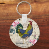 Shabby Chic Rooster Sleutelhanger (Voorkant)