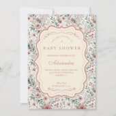Shabby Chic Rose Garden Baby Shower Kaart (Voorkant)