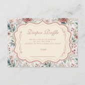 Shabby Chic Rose Garden Diapper Raffle Informatiekaartje (Voorkant)