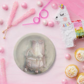 Shabby Chic roze baby wieg Papieren Bordje (Feest)