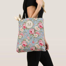 Shabby Chic Roze Bloem Monogram
