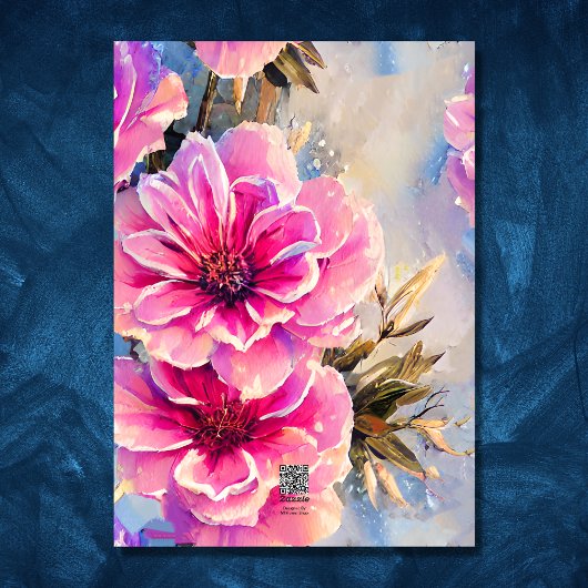  Shabby Chic Roze Bloemen Bloemen Verjaardag Kaart