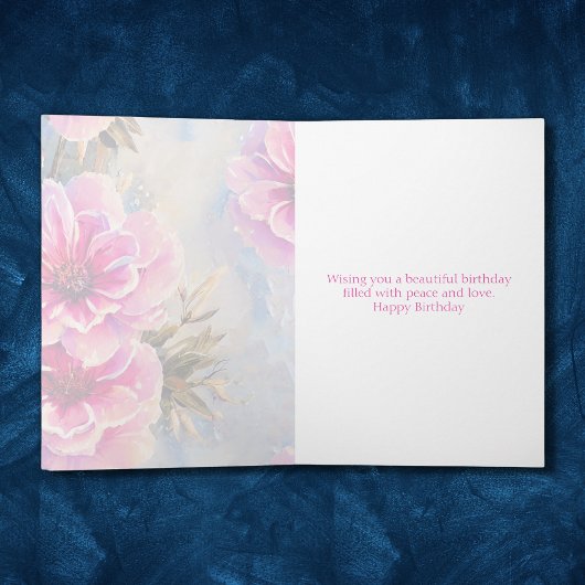  Shabby Chic Roze Bloemen Bloemen Verjaardag Kaart