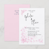 Shabby Chic Roze Bloemen bruiloft uitnodiging (Voorkant / Achterkant)