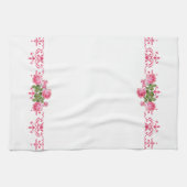 Shabby Chic Roze Bloemen Keuken Handdoek (Horizontaal)
