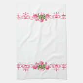 Shabby Chic Roze Bloemen Keuken Handdoek (Verticaal)