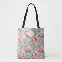 Shabby Chic Roze Bloemen Monogram