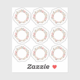 Shabby Chic Roze Bloemen Rozen Krans Planner Sheet Sticker