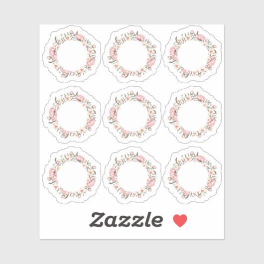 Shabby Chic Roze Bloemen Rozen Krans Planner Sheet Sticker (Vel)
