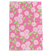 Shabby Chic Roze Bloemen Vrijgezellenfeest Verjaar Medium Cadeauzakje (Achterkant)