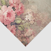 Shabby Chic  Roze Blush Rozen Bloemen Cracks Tissuepapier (Detail)