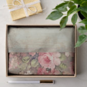 Shabby Chic  Roze Blush Rozen Bloemen Cracks Tissuepapier (Geschenk)