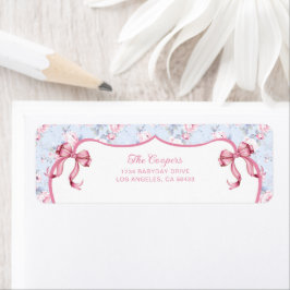 Shabby Chic Roze Bogen Retouradres Etiket