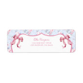 Shabby Chic Roze Bogen Retouradres Etiket (Voorkant)
