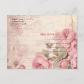  shabby chic roze bruiloft Briefkaart (Achterkant)