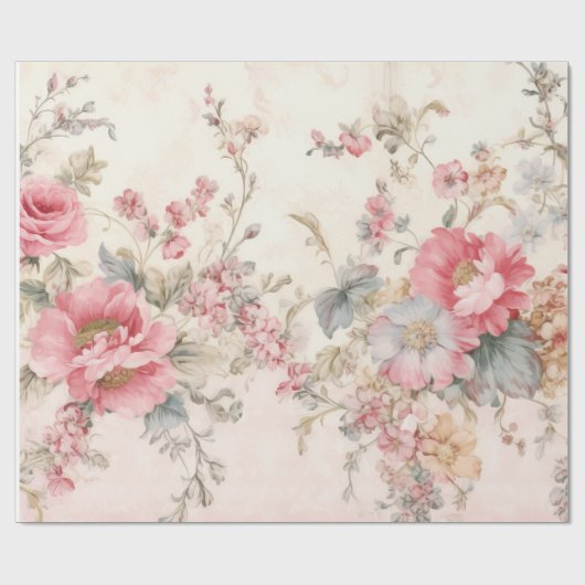  shabby chic roze cadeaupapier (Vlak)