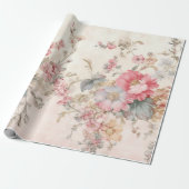  shabby chic roze cadeaupapier (Uitgerold)