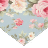 Shabby Chic Roze en Blue Cottage Rozen Tafelkleed (Gekanteld)