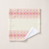 Shabby Chic Roze en Crème Bad Handdoek (Wasdoekje)