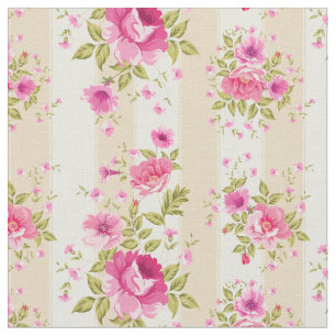 shabby chic, roze floral, beige, , Victoriaans Stof