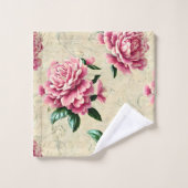 Shabby Chic Roze Gardenia's Bad Handdoek (Wasdoekje)
