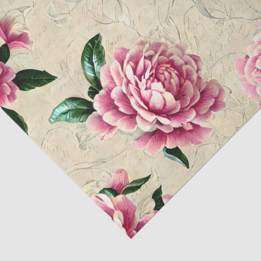Shabby Chic Roze Gardenia's Tissuepapier (Detail)