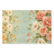 Shabby Chic Roze Geel  Antiek Bloemen