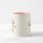 Shabby chic roze gepersonaliseerde floral  mok (Midden)