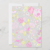 Shabby Chic, Roze & Grijze Huwelijksuitnodigingen Kaart (Achterkant)