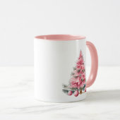 Shabby Chic Roze Kerst Hot Chocolate Mok (Voorkant rechts)