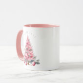 Shabby Chic Roze Kerst Hot Chocolate Mok (Voorkant links)