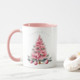 Shabby Chic Roze Kerst Hot Chocolate Mok