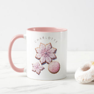 Shabby Chic Roze Kerst Hot Chocolate Mok
