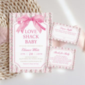 Shabby Chic Roze Liefde Shack baby shower Kaart