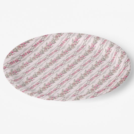 Shabby Chic Roze Liefde Shack Coquette Garden Papieren Bordje (Gekanteld)