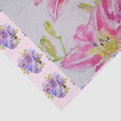 Shabby Chic roze Lily Floral Flowers Blue Spot Tissuepapier (Detail)