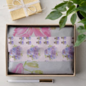 Shabby Chic roze Lily Floral Flowers Blue Spot Tissuepapier (Geschenk)