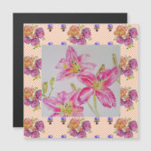 Shabby Chic roze Lily Floral Flowers Gingham Rozen (Voorkant / Achterkant)