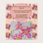 Shabby Chic roze Lily Floral Flowers Gingham Rozen Kaart (Buitenkant ongevouwen)